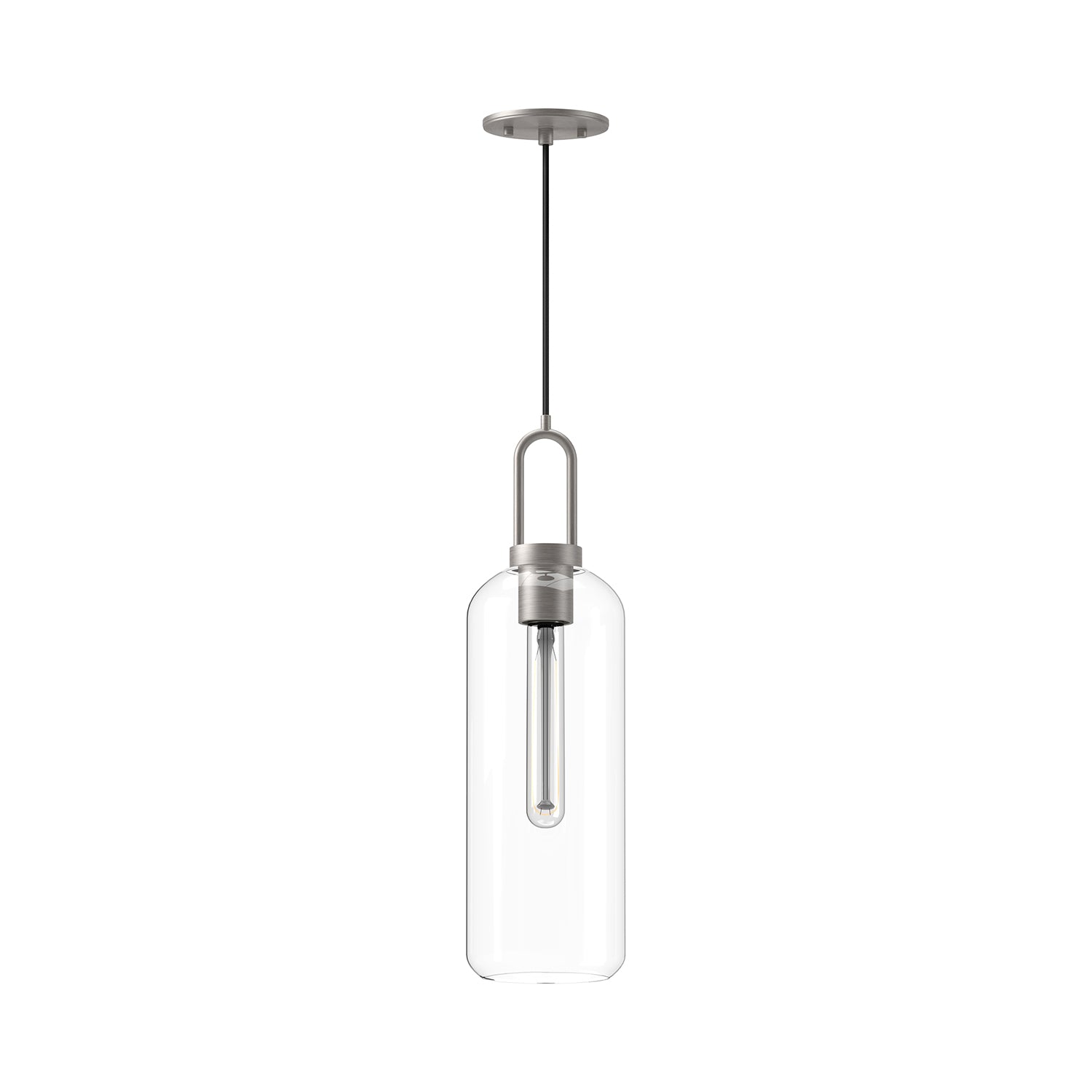 Soji 6-in Brushed Nickel/Clear Glass 1 Light Pendant by Alora Lighting | PD401606BNCL | Alora Lighting
