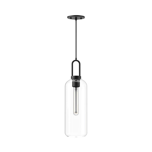 Soji 6-in Clear Glass/Matte Black 1 Light Pendant by Alora Lighting | PD401606MBCL | Alora Lighting