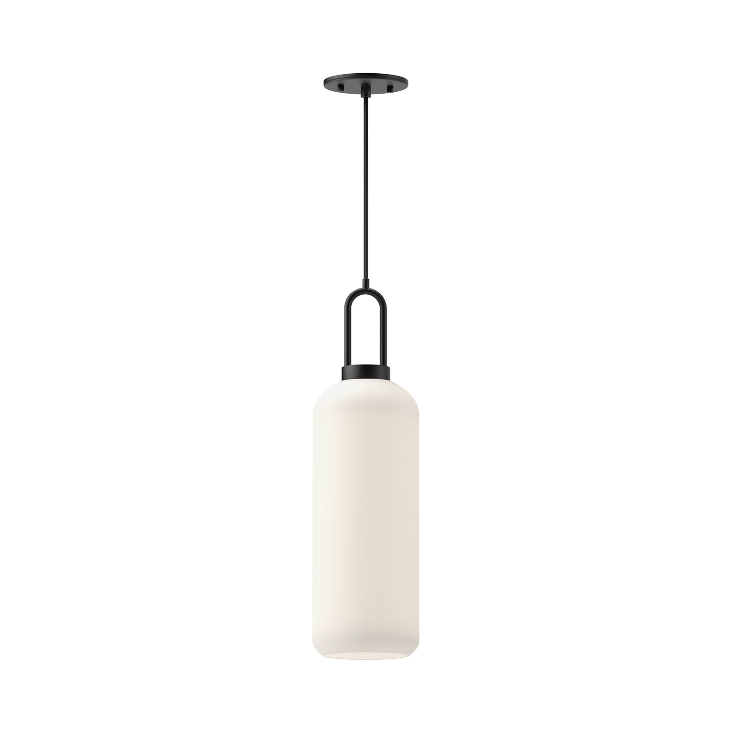 Soji 6-in Matte Black/Opal Matte Glass 1 Light Pendant by Alora Lighting | PD401606MBOP | Alora Lighting