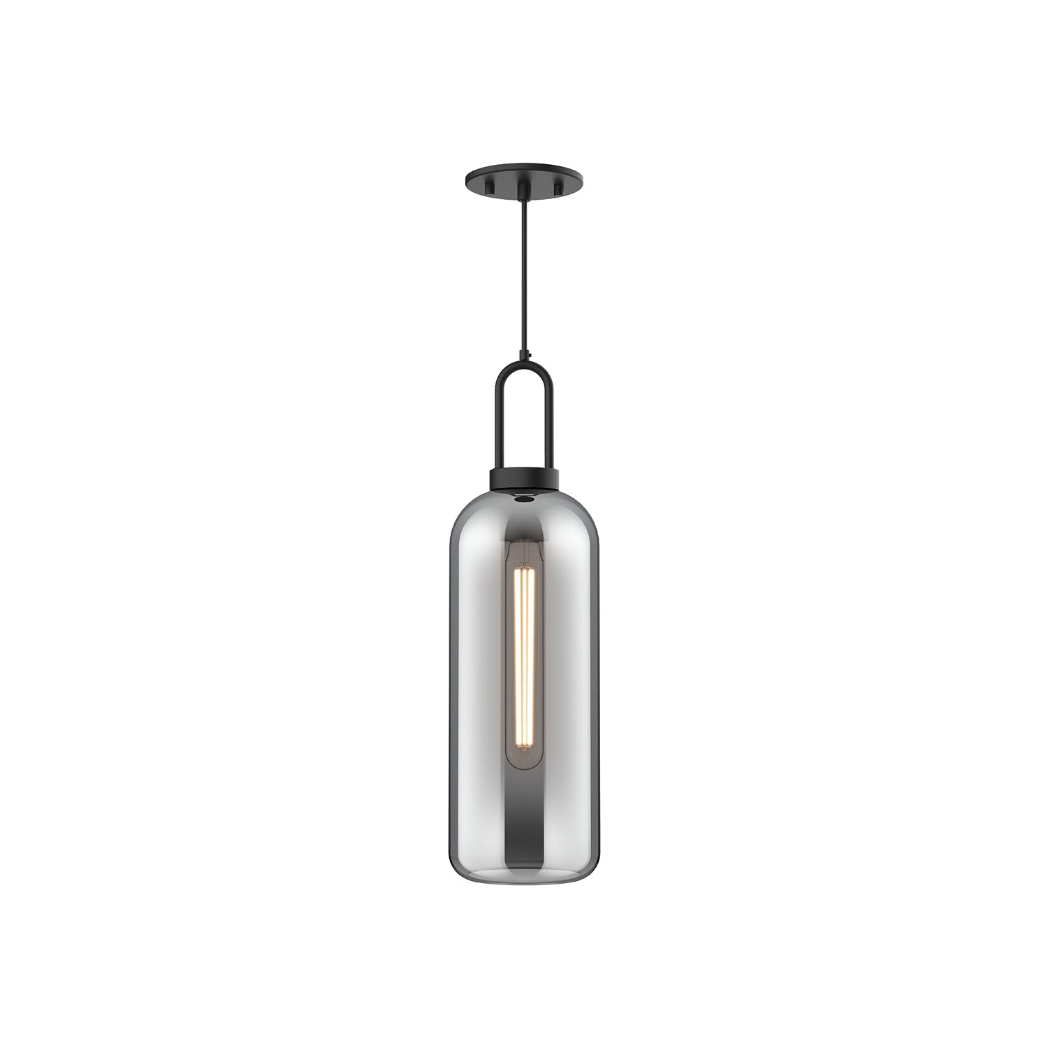 Soji 6-in Matte Black/Smoked Solid Glass 1 Light Pendant by Alora Lighting | PD401606MBSM | Alora Lighting