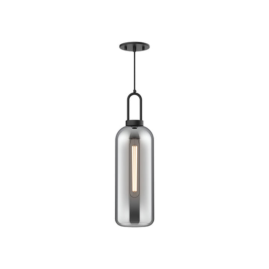 Soji 6-in Matte Black/Smoked Solid Glass 1 Light Pendant by Alora Lighting | PD401606MBSM | Alora Lighting