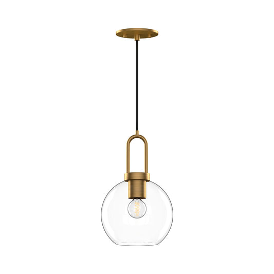 Soji 8-in Aged Gold/Clear Glass 1 Light Pendant by Alora Lighting | PD601608AGCL | Alora Lighting