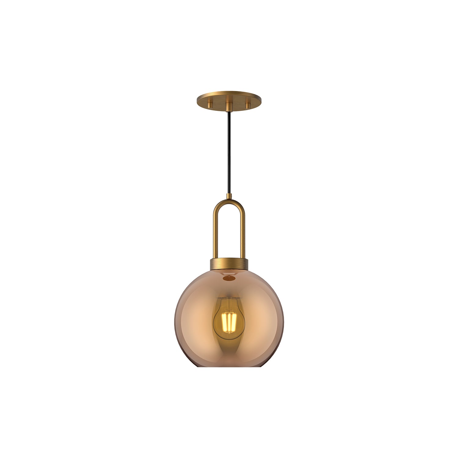 Soji 8-in Aged Gold/Copper Glass 1 Light Pendant by Alora Lighting | PD601608AGCP | Alora Lighting