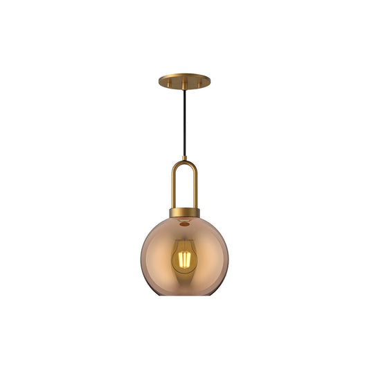 Soji 8-in Aged Gold/Copper Glass 1 Light Pendant by Alora Lighting | PD601608AGCP | Alora Lighting