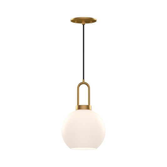 Soji 8-in Aged Gold/Opal Matte Glass 1 Light Pendant by Alora Lighting | PD601608AGOP | Alora Lighting