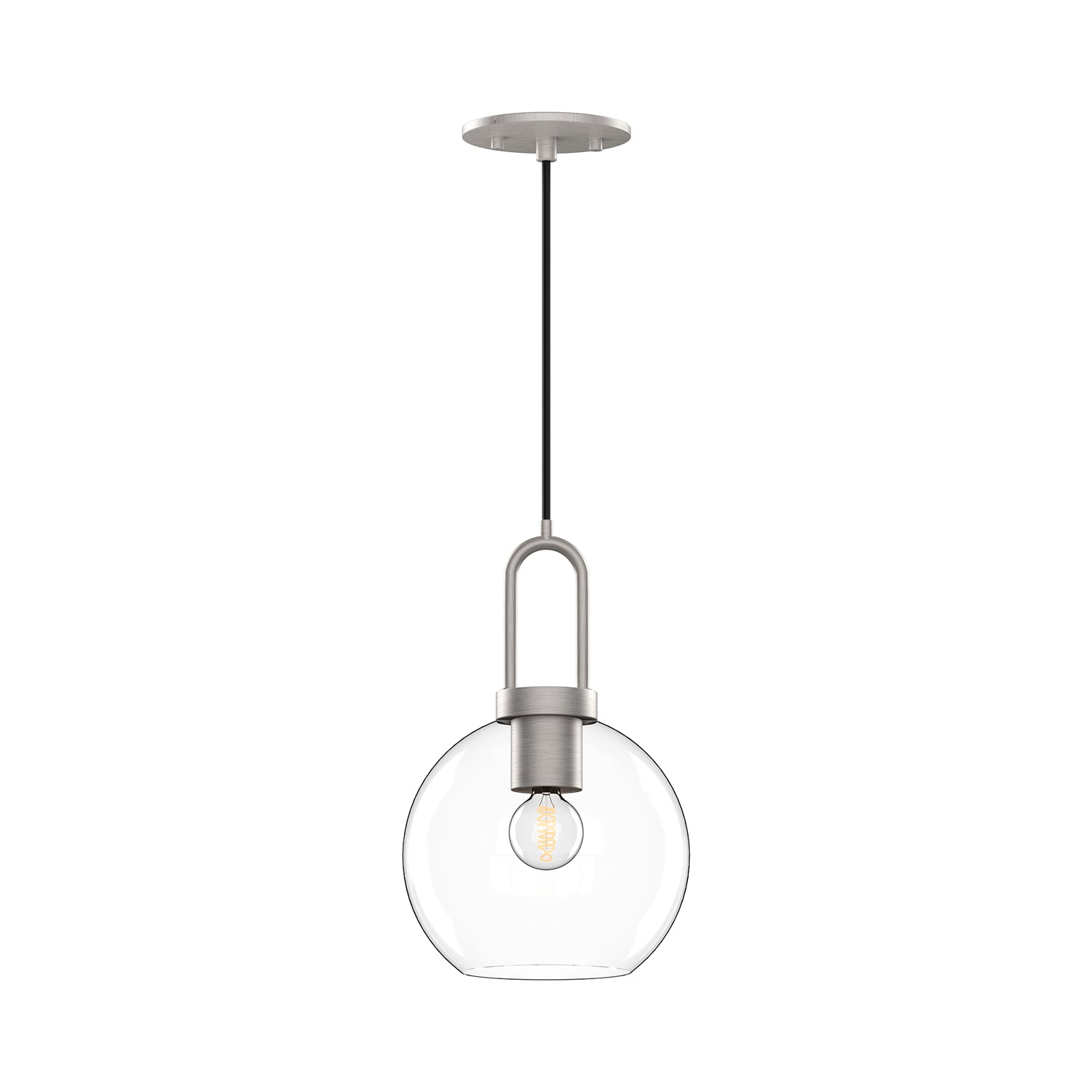 Soji 8-in Brushed Nickel/Clear Glass 1 Light Pendant by Alora Lighting | PD601608BNCL | Alora Lighting