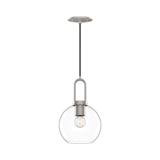 Soji 8-in Brushed Nickel/Clear Glass 1 Light Pendant by Alora Lighting | PD601608BNCL | Alora Lighting