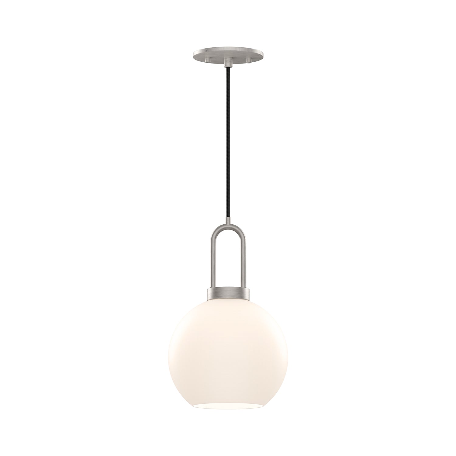 Soji 8-in Brushed Nickel/Opal Matte Glass 1 Light Pendant by Alora Lighting | PD601608BNOP | Alora Lighting