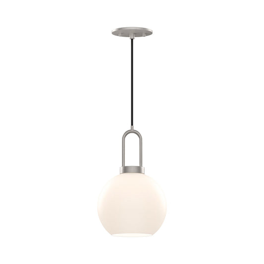Soji 8-in Brushed Nickel/Opal Matte Glass 1 Light Pendant by Alora Lighting | PD601608BNOP | Alora Lighting
