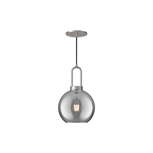 Soji 8-in Brushed Nickel/Smoked Solid Glass 1 Light Pendant by Alora Lighting | PD601608BNSM | Alora Lighting
