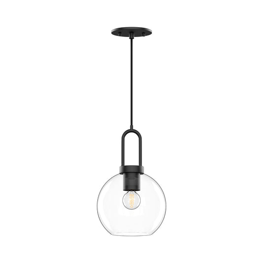 Soji 8-in Clear Glass/Matte Black 1 Light Pendant by Alora Lighting | PD601608MBCL | Alora Lighting