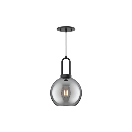 Soji 8-in Matte Black/Smoked Solid Glass 1 Light Pendant by Alora Lighting | PD601608MBSM | Alora Lighting