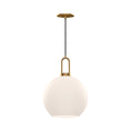 Load image into Gallery viewer, Soji 10-in Aged Gold/Opal Matte Glass 1 Light Pendant by Alora Lighting | PD601710AGOP | Alora Lighting
