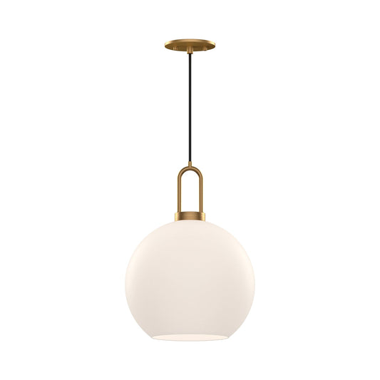 Soji 10-in Aged Gold/Opal Matte Glass 1 Light Pendant by Alora Lighting | PD601710AGOP | Alora Lighting