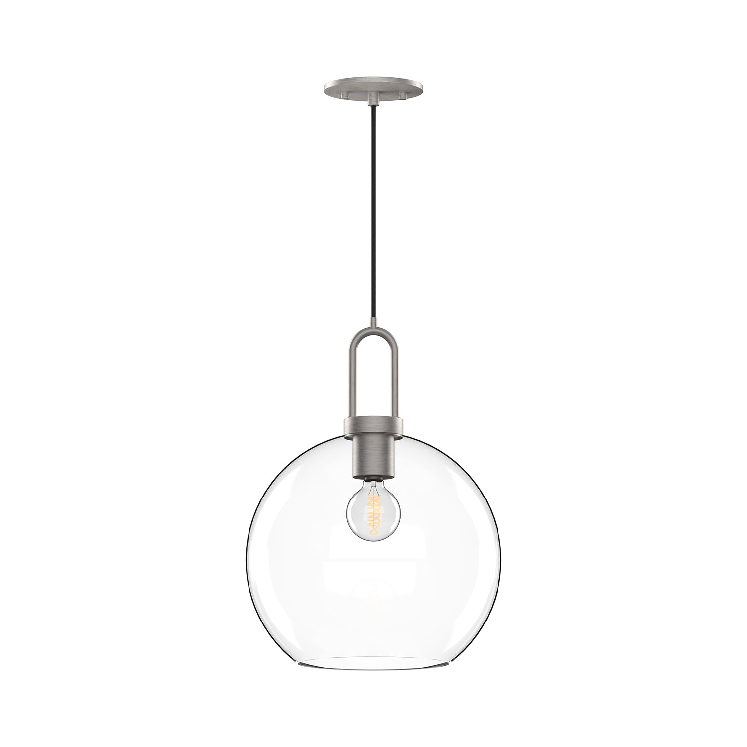Soji 10-in Brushed Nickel/Clear Glass 1 Light Pendant by Alora Lighting | PD601710BNCL | Alora Lighting