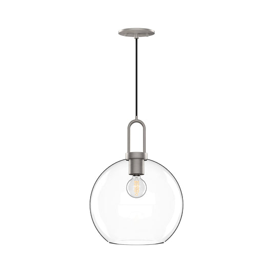 Soji 10-in Brushed Nickel/Clear Glass 1 Light Pendant by Alora Lighting | PD601710BNCL | Alora Lighting