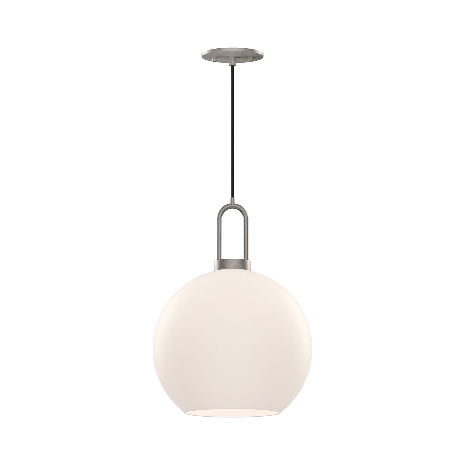 Soji 10-in Brushed Nickel/Opal Matte Glass 1 Light Pendant by Alora Lighting | PD601710BNOP | Alora Lighting