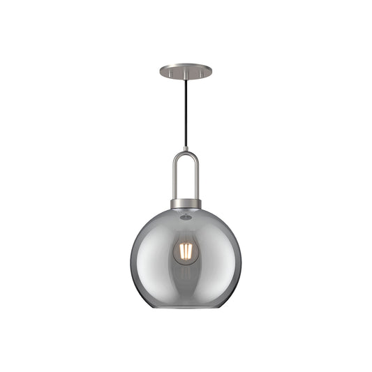 Soji 10-in Brushed Nickel/Smoked Solid Glass 1 Light Pendant by Alora Lighting | PD601710BNSM | Alora Lighting