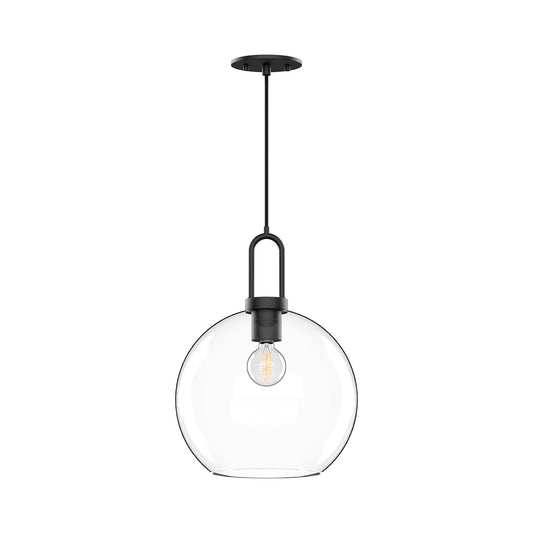 Soji 10-in Clear Glass/Matte Black 1 Light Pendant by Alora Lighting | PD601710MBCL | Alora Lighting