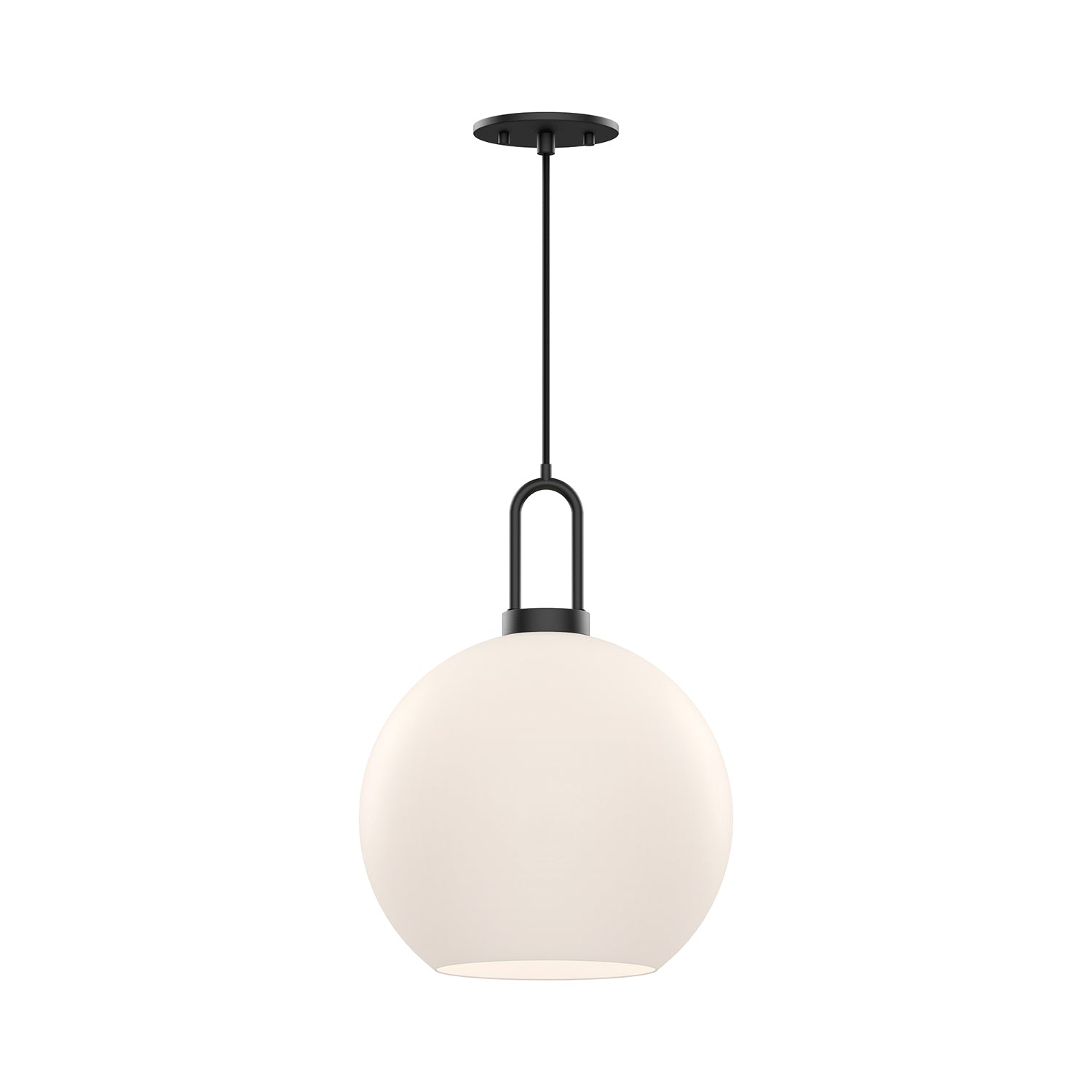 Soji 10-in Matte Black/Opal Matte Glass 1 Light Pendant by Alora Lighting | PD601710MBOP | Alora Lighting