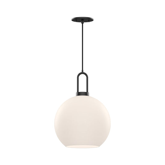 Soji 10-in Matte Black/Opal Matte Glass 1 Light Pendant by Alora Lighting | PD601710MBOP | Alora Lighting