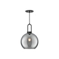 Load image into Gallery viewer, Soji 10-in Matte Black/Smoked Solid Glass 1 Light Pendant by Alora Lighting | PD601710MBSM | Alora Lighting
