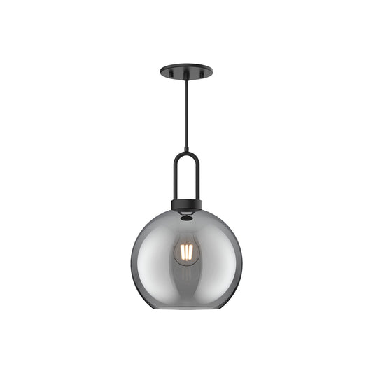 Soji 10-in Matte Black/Smoked Solid Glass 1 Light Pendant by Alora Lighting | PD601710MBSM | Alora Lighting