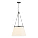 Speakeasy 18-in Matte Black/White Linen 1 Light Pendant by Alora Lighting | PD544517MBWL | Alora Lighting