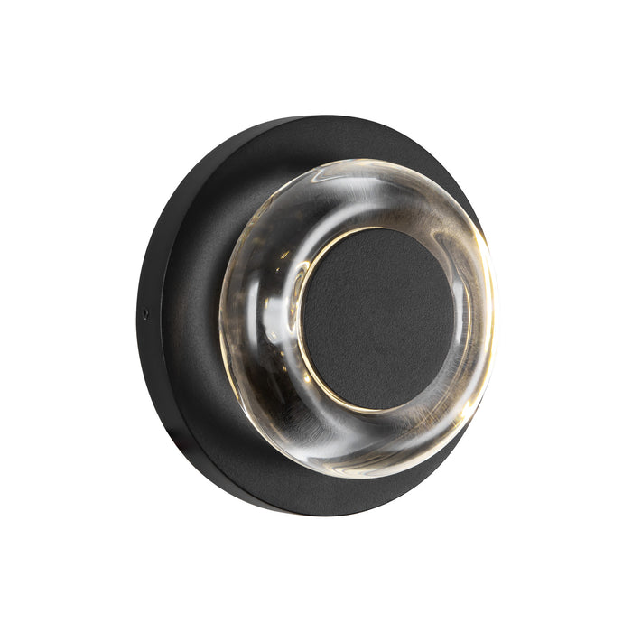 Stephord 5-in Black Dimmable LED Exterior Wall Sconce with Clear Glass