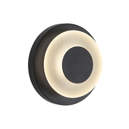 Stephord 5-in Black Dimmable LED Exterior Wall Sconce with Frosted Glass