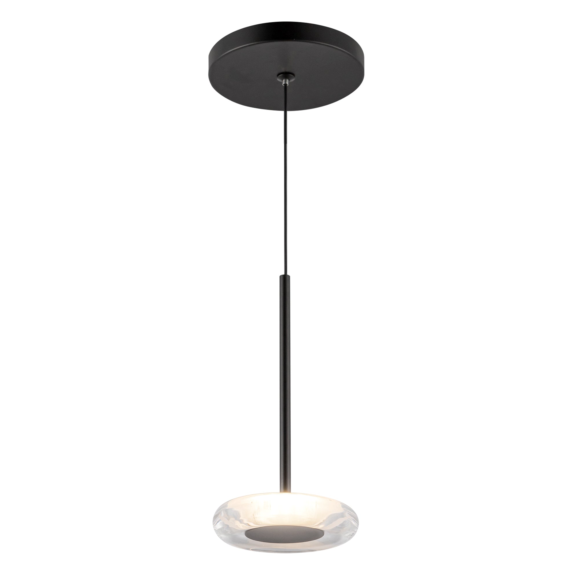 Stephord LED Pendant in Black/Clear Glass Finish | Kuzco Lighting