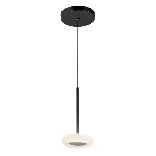 Stephord LED Pendant in Black/Frosted Glass Finish | Kuzco Lighting