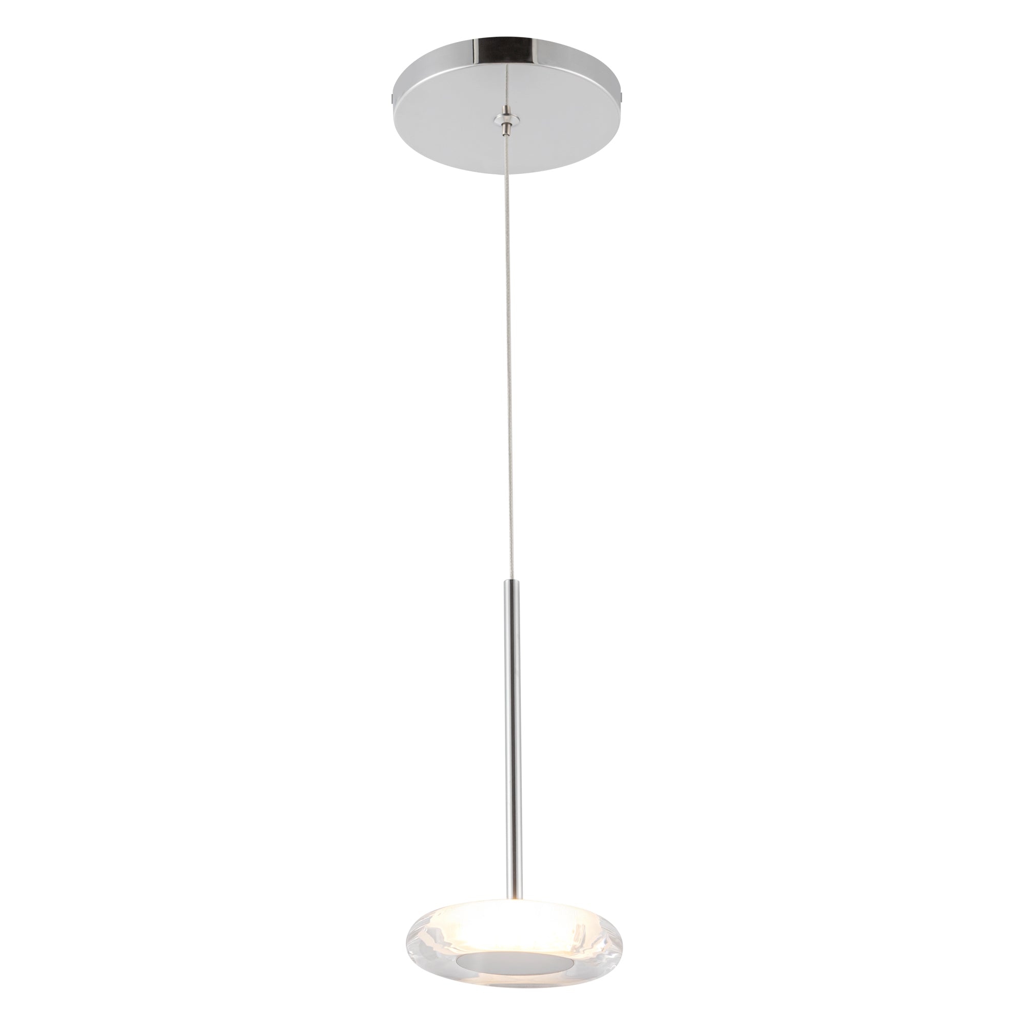 Stephord LED Pendant in Chrome/Clear Glass Finish | Kuzco Lighting