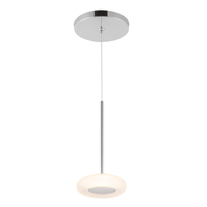 Stephord LED Pendant in Chrome/Frosted Glass Finish | Kuzco Lighting