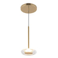 Load image into Gallery viewer, Stephord LED Pendant in Metallic Brass/Clear Glass Finish | Kuzco Lighting
