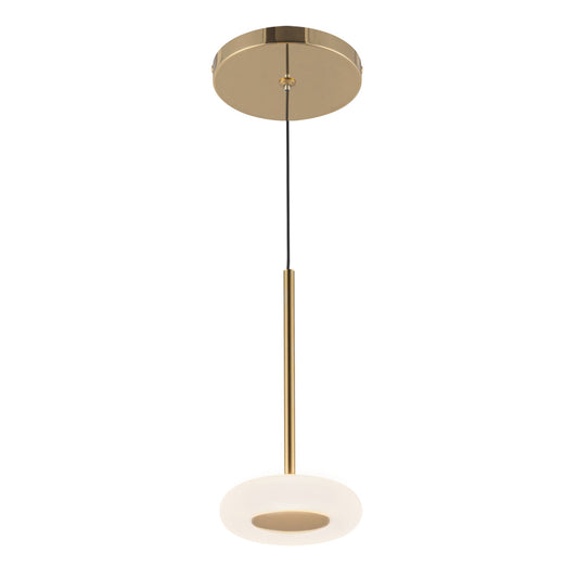 Stephord LED Pendant in Metallic Brass/Frosted Glass Finish | Kuzco Lighting
