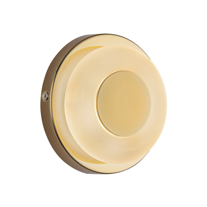 Stephord LED Wall Sconce in Metallic Brass/Frosted Glass Finish | Kuzco Lighting