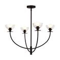 Load image into Gallery viewer, Sylvia 26-in Matte Black/Clear Glass 4 Lights Chandelier by Alora Lighting | CH515226MBCL | Alora Lighting
