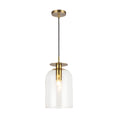 Load image into Gallery viewer, Sylvia 8-in Brushed Gold/Clear Glass 1 Light Pendant by Alora Lighting | PD515408BGCL | Alora Lighting
