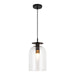 Sylvia 8-in Matte Black/Clear Glass 1 Light Pendant by Alora Lighting | PD515408MBCL | Alora Lighting