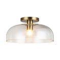 Load image into Gallery viewer, Sylvia 12-in Brushed Gold/Clear Glass 1 Light Semi-Flush by Alora Lighting | SF515712BGCL | Alora Lighting
