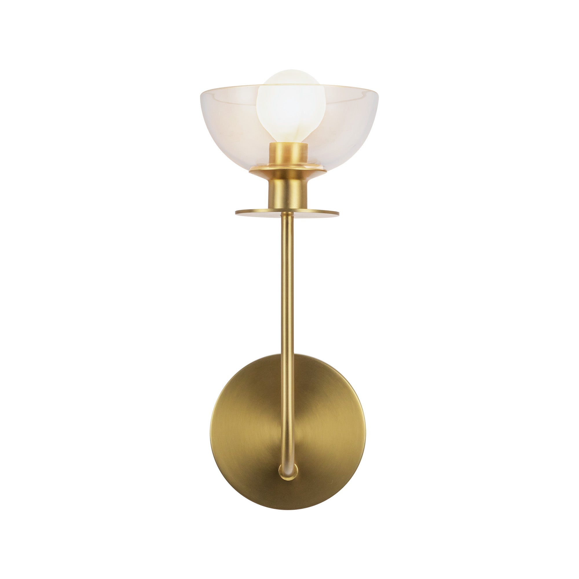 Sylvia 5-in Brushed Gold/Clear Glass 1 Light Wall Vanity by Alora Lighting | WV515205BGCL | Alora Lighting