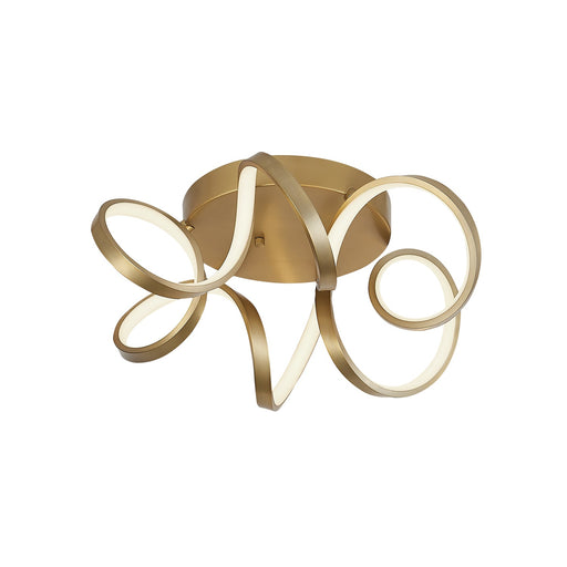 Synergy LED Flush Mount in Antique Brass Finish | Kuzco Lighting