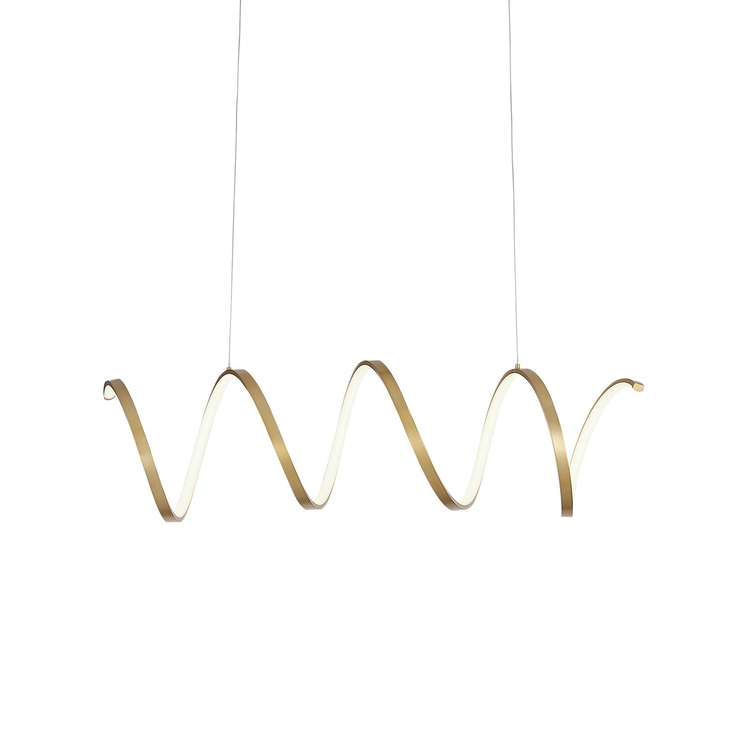 Synergy LED Linear Pendant in Antique Brass Finish | Kuzco Lighting