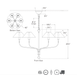 Griffin Extra Large Tail Chandelier diagram