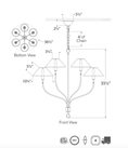 Load image into Gallery viewer, Griffin Large Staggered Tail Chandelier diagram
