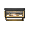 Load image into Gallery viewer, Shaw Flushmount - Black/Heritage Brass
