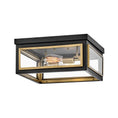 Load image into Gallery viewer, Shaw Flushmount - Black/Heritage Brass
