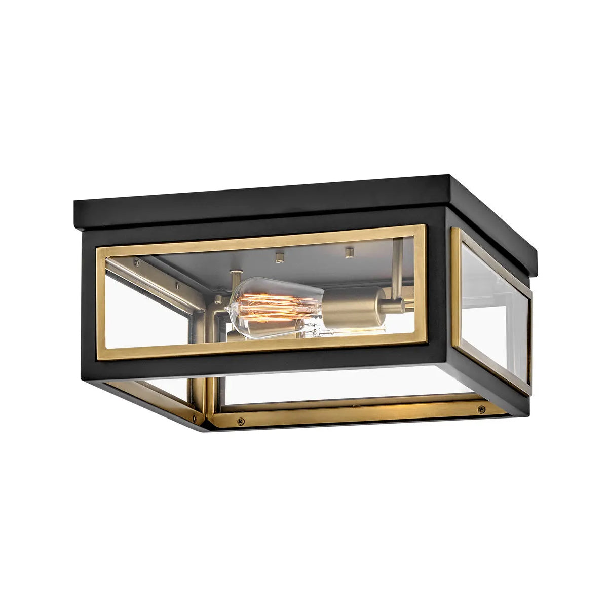 Shaw Flushmount - Black/Heritage Brass