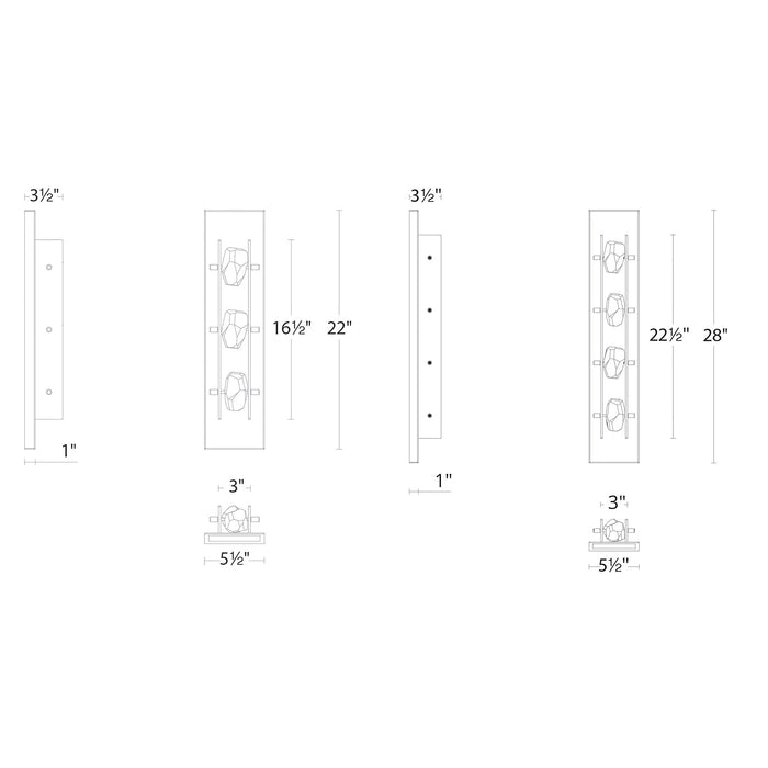 Strata LED Outdoor Wall Sconce Diagram